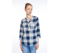 Karobluse HAILY’S "3/4 P BL Di44nara", Damen, Gr. L, 7133 navy check, Web, Obermaterial: 95% Polyester, 5% Elasthan, kariert, V-Ausschnitt, Krempelärmel, Blusen Karobluse (96331550-L) 7133 navy check