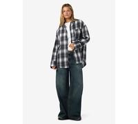 Karobluse NOISY MAY "NMZOE L/S CHECK SHIRT WVN NOOS", Damen, Gr. S, schwarz checks:weiß, Web, Obermaterial: 60% Baumwolle, 40% Polyester, kariert, Po-bedeckend, Blusen Karobluse, Baumwollmischung (438
