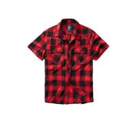 Brandit Checkshirt kurzarm rot/schwarz, Größe 5XL, Herren, Baumwolle