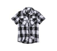 Karohemd BRANDIT "Brandit Herren Checkshirt Halfsleeve", Herren, Gr. S, US-Größen, schwarz-weiß (weiß, schwarz), 100% Baumwolle, normal, Hemden Karohemd (57383968-S) weiß, schwarz