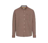 Karohemd CAMEL ACTIVE, Herren, Gr. L, N-Gr, cinnamon, Web, Obermaterial: 100% Baumwolle, kariert, regular fit taillenbedeckt, Manschette, Hemden Karohemd, mit Logo Stickerei (89228751-L) cinnamon