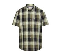 Karohemd CAMEL ACTIVE, Herren, Gr. L, N-Gr, grün (dusty khaki), Web, Obermaterial: 100% Baumwolle, kariert, hüftbedeckend, Rundhals, Hemden Karohemd, Kurzarm aus reiner Baumwolle (60632352-L) dusty kh