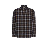 Karohemd CAMEL ACTIVE, Herren, Gr. L, N-Gr, schwarz braun, Web, Obermaterial: 100% Baumwolle, kariert, normal hüftbedeckend, Rundhals, 2-Knopf-Manschette, Hemden Karohemd, langarm, mit Button-Down-Kra