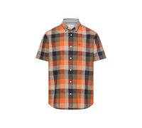 Karohemd CAMEL ACTIVE, Herren, Gr. M, N-Gr, burned orange, Web, Obermaterial: 100% Baumwolle, kariert, normal hüftbedeckend, Rundhals, Hemden Karohemd, Kurzarm, mit Button-Down-Kragen (57486003-M)