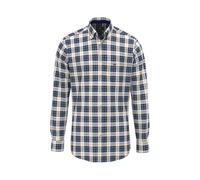 Karohemd FYNCH-HATTON, Herren, Gr. S, N-Gr, blau (teal), Web, Obermaterial: 100% Baumwolle, kariert, regular fit hüftbedeckend, Rundhals, 1-Knopf-Manschette, Hemden Karohemd, mit Logostickerei und Bru