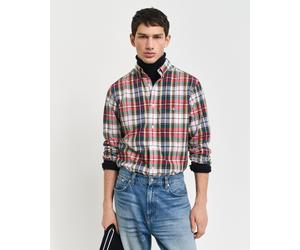 Karohemd GANT "REG POPLIN TARTAN CHECK SHIRT", Herren, Gr. XXL, N-Gr, rot (ruby rot), Web, Obermaterial: 100% Baumwolle, Hemden Karohemd, Regular Fit Popeline Hemd mit Tartan-Karomuster (39193818-XXL)