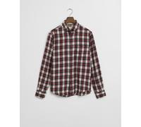 Karohemd GANT "REG WINDBLOWN FLANNEL CHECK SHIRT", Herren, Gr. L, N-Gr, modern rust, Web, Obermaterial: 100% Baumwolle, gemustert, kariert, mehrfarbig, regular fit normal, Rundhals, eingesetzt Mansche
