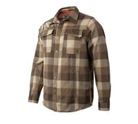Karohemd HERO BY JOHN MEDOOX "Overshirt Workwear Arbeitshemd", Herren, Gr. 3XL, US-Größen, beige (sand check), angeraute Sweatware, 65% Polyester, 35% Viskose, regular fit, Hemden Karohemd, Arbeitshem