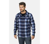 Karohemd HERO BY JOHN MEDOOX "Overshirt Workwear Arbeitshemd", Herren, Gr. 3XL, US-Größen, blau (blau check), angeraute Sweatware, 65% Polyester, 35% Viskose, regular fit, Hemden Karohemd, Arbeitshemd