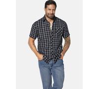 Karohemd JAN VANDERSTORM "Kurzarmhemd GJAADE", Herren, Gr. XXL, weit, schwarz, Obermaterial: 100% Baumwolle CO., Hemden Karohemd (95674456-XXL) schwarz