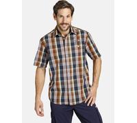 Karohemd JAN VANDERSTORM "Kurzarmhemd REEDO", Herren, Gr. 5XL, weit, bunt (rost blau kariert), Hemden Karohemd (27320248-5XL) rost blau kariert