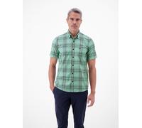 Karohemd LERROS "Herren 1/2 Hemd kariert in Strukturqualität", Herren, Gr. XXL, Normalgrößen, grün (mint water), 76% Baumwolle, 24% Polyester, Hemden Karohemd (68918007-XXL) mint water
