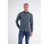 Karohemd LERROS, Herren, Gr. 3XL, N-Gr, classic navy, Web, Obermaterial: 100% Baumwolle, normal hüftbedeckend, Rundhals, 2-Knopf-Manschette, Hemden Karohemd, langarm, mit Button-Down-Kragen (53822017-