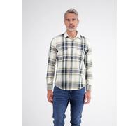 Karohemd LERROS, Herren, Gr. L, N-Gr, beige (basalt grau), Hemden Karohemd, Langarm Karohemdn mit Brusttaschen (71006944-L) basalt grau