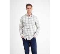 Karohemd LERROS, Herren, Gr. M, N-Gr, broken weiß, Web, Obermaterial: 100% Baumwolle, kariert, normal hüftbedeckend, Rundhals, Hemden, langarm, mit Knopfleiste (33699549-M) broken weiß