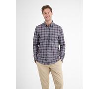 Karohemd LERROS, Herren, Gr. M, N-Gr, storm blau, Web, Obermaterial: 100% Baumwolle, kariert, normal hüftbedeckend, Rundhals, 2-Knopf-Manschette, Hemden Karohemd, langarm, mit Button-Down-Kragen (3469