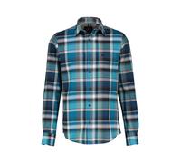Karohemd LERROS "LERROS Herrenhemd in Karo-Flanellqualität" Gr. 5XL, extraweit, blau (mineral blue) Herren Hemden (45102520-5XL) mineral blue