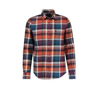 Karohemd LERROS "Herrenhemd in Karo-Flanellqualität", Herren, Gr. 6XL, extraweit, orange (spicy orange), 100% Baumwolle, Hemden Karohemd (94863918-6XL)
