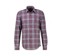 Karohemd LERROS "Herrenhemd mit Karomuster aus weichem Baumwollmix", Herren, Gr. 3XL, Normalgrößen, bunt (muted rot), Hemden Karohemd (74648917-XXXL) muted rot