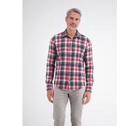 Karohemd LERROS "Klassisches Karohemd aus reiner Baumwolle mit Waffelstruktur", Herren, Gr. XXL, Normalgrößen, rot (classic navy), 100% Baumwolle, Hemden Karohemd (23957326-XXL) classic navy