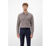 Langarmhemd LERROS, Herren, Gr. XXL, primary_ausgabeGroessentyp, light coffe, Web, Obermaterial: 100% Baumwolle, kariert, regular fit normal, Manschette, Hemden, mit Logo Stickerei (87793855-XXL) ligh