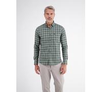 Karohemd LERROS "Sportliches Karohemd aus reiner Baumwolle mit Brusttasche", Herren, Gr. XL, Normalgrößen, basil grün, 100% Baumwolle, Hemden Karohemd (71345531-XL) basil grün