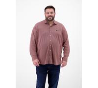 Karohemd LERROS "Übergrössen-Hemd mit Minimal-Karomuster", Herren, Gr. 5XL, extraweit, rot (scandinavian rot), 100% Baumwolle, Hemden Karohemd (48761256-5XL) scandinavian rot