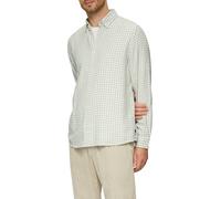 Karohemd S.OLIVER, Herren, Gr. XL, N-Gr, grün (weiß grün), Web, Obermaterial: 100% Baumwolle, kariert, regular fit Po-bedeckend, ohne Ausschnitt, Manschette, Hemden Karohemd, mit Karo Muster (67910215