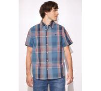 Karohemd STREET ONE MEN, Herren, Gr. S (38), US-Größen, blau (beach blau), Web, 100% Baumwolle, kariert, normal normal, V-Ausschnitt, abgesteppt, Hemden Karohemd, aus reiner Baumwolle (79408556-S) bea
