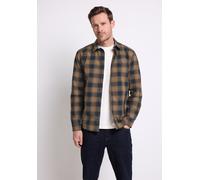 Karohemd STREET ONE MEN, Herren, Gr. XXL (46), US-Größen, braun (ash braun), Web, 100% Baumwolle, kariert, normal normal, V-Ausschnitt, Bündchen, Hemden Karohemd, aus reiner Baumwolle (78512434-XXL) a