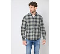 Karohemd STREET ONE MEN, Herren, Gr. XXL (46), US-Größen, grau (timeless grün), Web, 100% Baumwolle, kariert, normal normal, V-Ausschnitt, Bündchen, Hemden Karohemd, aus reiner Baumwolle (76833737-XXL