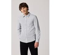 Karohemd STREET ONE MEN, Herren, Gr. XXL (46), US-Größen, weiß (hellweiß), Web, 100% Baumwolle, kariert, normal normal, V-Ausschnitt, Bündchen, Hemden Karohemd, aus reiner Baumwolle (54059320-XXL) hel