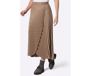 Karorock HEINE, Damen, Gr. 38, sesam, dunkelrot, kariert, 98% Polyester, 2% Elasthan, gemustert, kariert, mehrfarbig, lang, Röcke (56392251-38) sesam, dunkelrot, kariert