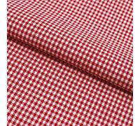 Karostoff Rot Weiß 2x2 mm Baumwolle - kleinkarierter Stoff Meterware, rot weiß karierter Baumwollstoff Landhausstil, pflegeleicht & vielseitig