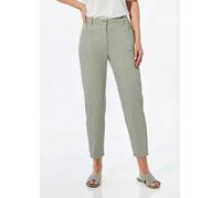 Stoffhose GOLDNER "Hose mit 7/8-Länge", Damen, Gr. 44, N-Gr, grün (graugrün), Obermaterial: 55% Lyocell CLY. 43% Baumwolle CO. 2% Elasthan EL., Hosen Stoffhose (63790235-44) graugrün
