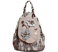 Karoukee Einzigartiger Handgefertigter Damen Mode Rucksack, Eleganter Leichter Damen Reiserucksack aus Baumwolle und Leinen, Wandelbare Mehrzweck Freizeit Sling Rucksäcke mit Großem Fassungsvermögen