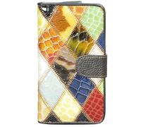 Karoukee Handgefertigte Echtes Leder Bifold Geldbörse für Frauen, Handgefertigt Buntes Kreditkarten Halter mit Reißverschluss Münzfach, Schön Damen Portemonnaie