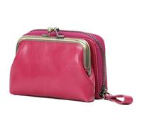 Karoukee Kleine Echtleder-Geldbörse für Frauen, Abtrennbare Kiss-Lock Münzbörse, Zip-Around RFID-Blockierung Kreditkarteninhaber, Elegantes Portemonnaie für Damen