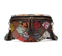 Karoukee Kleine Sattel Umhängetasche für Damen, Modische Echtes Leder Schultertasche, Stylisch Elegant Brusttasche Handtasche mit Wildem Schultergurt