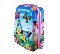 Karry Kinderkoffer Reisekoffer Trolley Hartschalen Koffer Handgepäck Mädchen LED Skater Rollen Schmetterling Butterfly 819