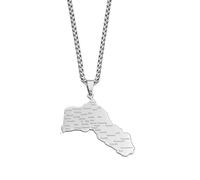 Karte Halskette - Big Size Charms Kurdistan Anhänger Halsketten Damen Herren, Kurdischer Schmuck, Verstellbare Kette, Ethnische Region, Mode, Hiphop, Einzigartiges Personalisiertes Accessoire Für J
