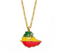 Karte Halskette - Halskette Mit Äthiopischem Flaggenanhänger, Für Damen Und Herren, Äthiopien-Schmuck, Kartenketten, Verstellbare Kette, Ethnische Region, Mode, Hiphop, Einzigartiges Personalisie