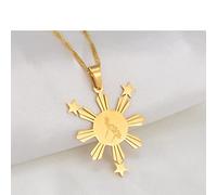 Karte Von Philippinen Anhänger Halsketten - Charm African Ethnic Maps Flag Thin Chain Halsketten, Patriotic Map Hip Hop Schmuck Für Frauen Männer Schlüsselbeinkette Party Geschenk,Gelb,45Cm Kette