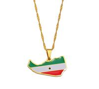 Karte Von Somaliland Anhänger Halsketten - Damen Herren Charm Hip Hop Schlüsselbeinkette Schmuck, Ethnische Karten Country Flag Halskette Für Pullover Dünne Kette Party Schickes Geschenk,Gelb