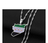 Karte Von Syrien Anhänger Halsketten - Charme Afrikanischen Ethnischen Karten Flagge Dünne Kette Halsketten, Patriotische Gold Farbe Karte Hip Hop Schmuck Für Frauen Männer Party Geschenk, Silbe