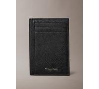 Kartenetui CALVIN KLEIN "FOIL EMBOSS NS ZIP CARD CASE", Damen, schwarz, Leder, Strukturmuster, unifarben, Kleinlederwaren, Unisex Minigeldbeutel, Portemonnaie mit CK-Schriftzug (49196714-0) schwarz