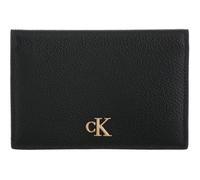 Calvin Klein Damen Kartenetui Monogram Flap aus Leder, Schwarz (Black), Einheitsgröße