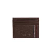 Kartenetui TOMMY HILFIGER "TH CENTRAL CC HOLDER", Damen, braun (kaffeebraun), Leder, unifarben, Basic, Kleinlederwaren, Unisex, Minigeldbeutel, Portemonneai mit Logoschriftzug (68423760-0) kaffeebraun