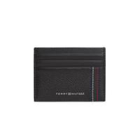 Kartenetui TOMMY HILFIGER "TH CENTRAL CC HOLDER", schwarz, Leder, unifarben, Basic, Kleinlederwaren Kartenetui, Unisex, Minigeldbeutel, Portemonneai mit Logoschriftzug (26819249-0)