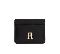 Kartenetui TOMMY HILFIGER "TH FEMININE CC HOLDER", Damen, schwarz, Lederimitat, unifarben, Kleinlederwaren, Portemonnai, Geldbörse mit edlem TH-Schmuckelement (62905339-0) schwarz